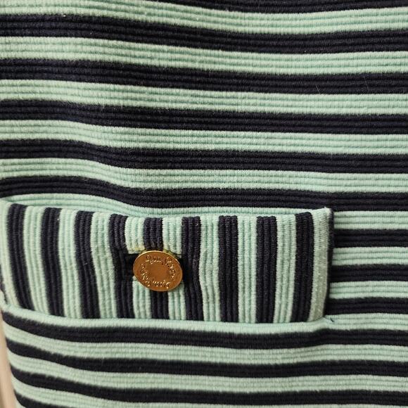 Lilly Pulitzer Dress Sz S Charlene Tropez Blue Green Stripe Ottoman 3/4 Sleeve - Picture 3 of 8